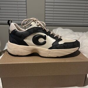 Black and Cream Coach Sneakers